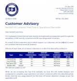Revision of Container Free Time & Operational Reminder